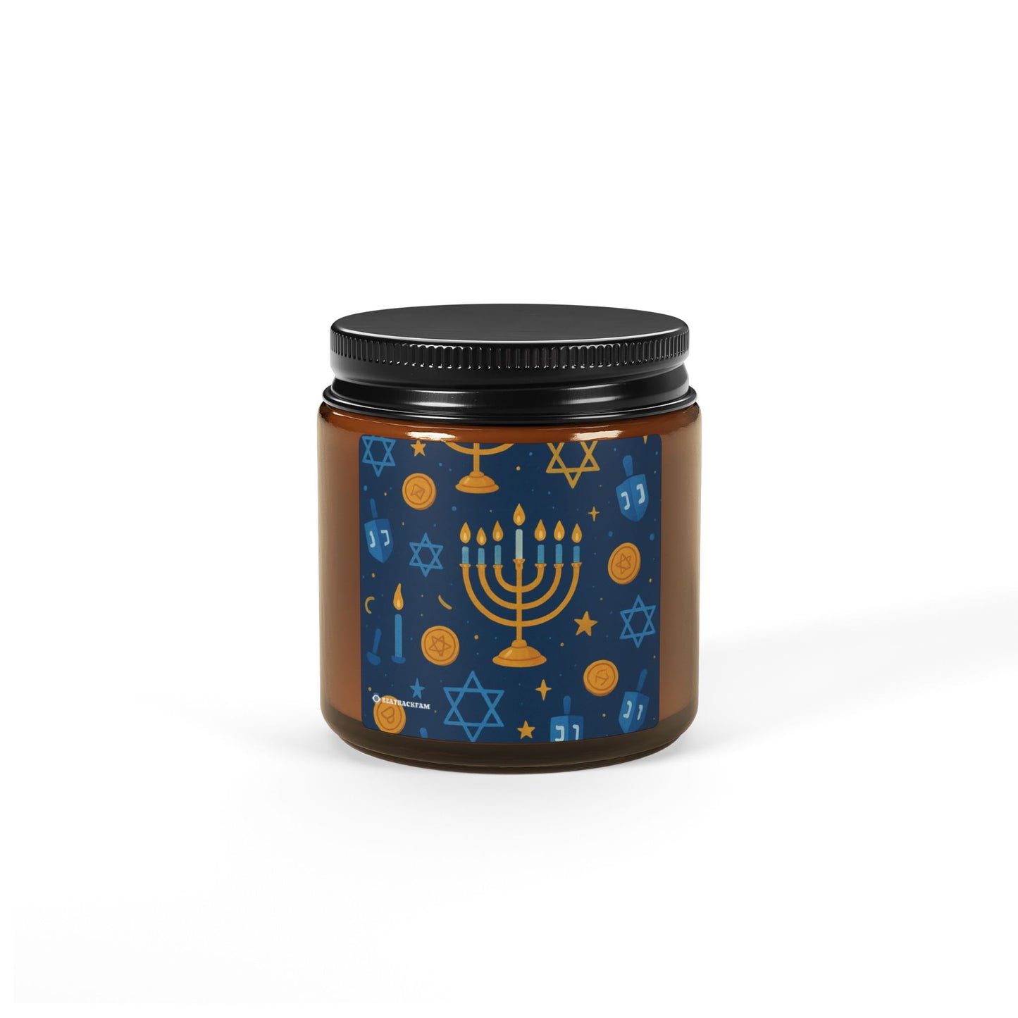 Multi-Size Amber Scented Soy Candle - Holiday Collection (Chanukah)