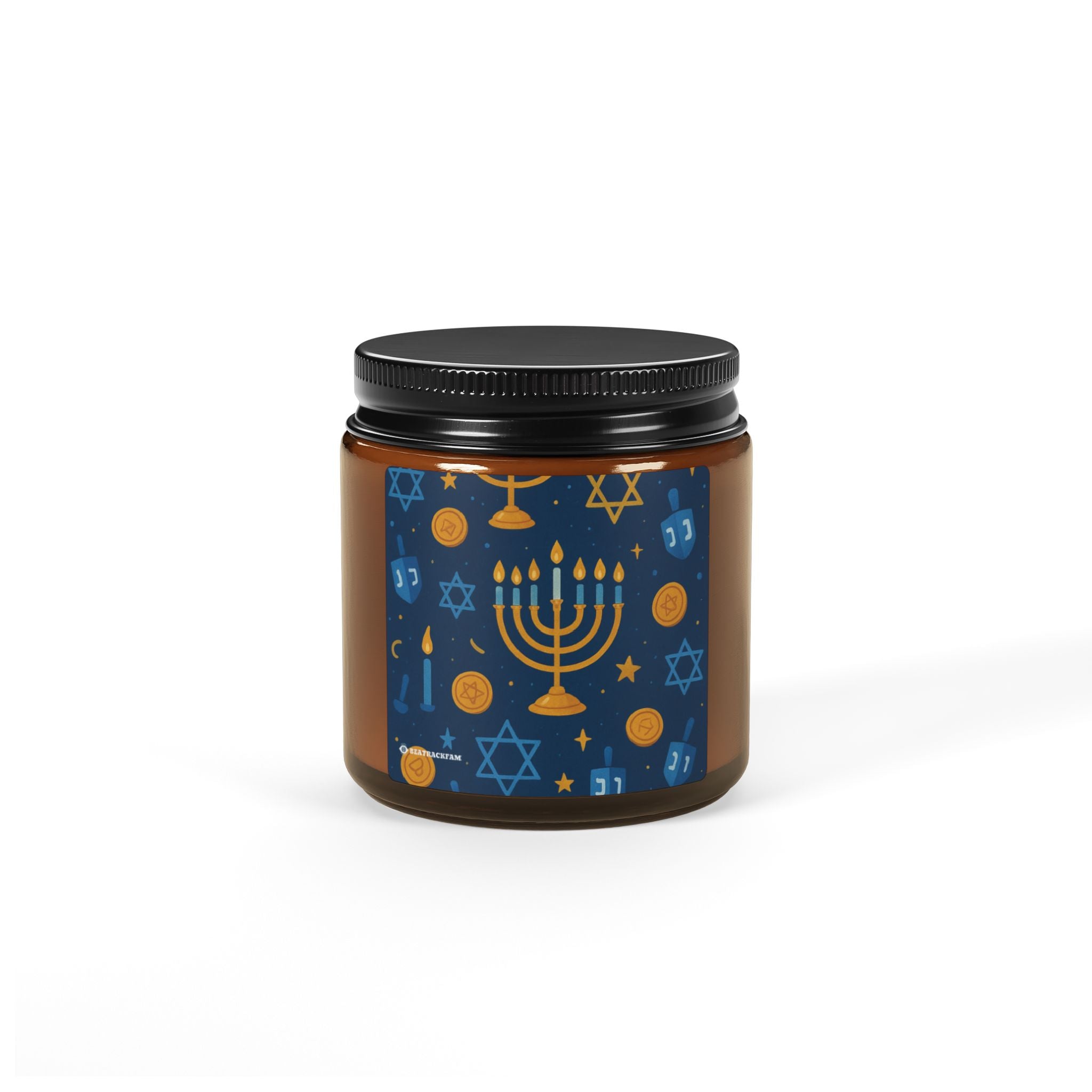 Multi-Size Amber Scented Soy Candle - Holiday Collection (Chanukah)