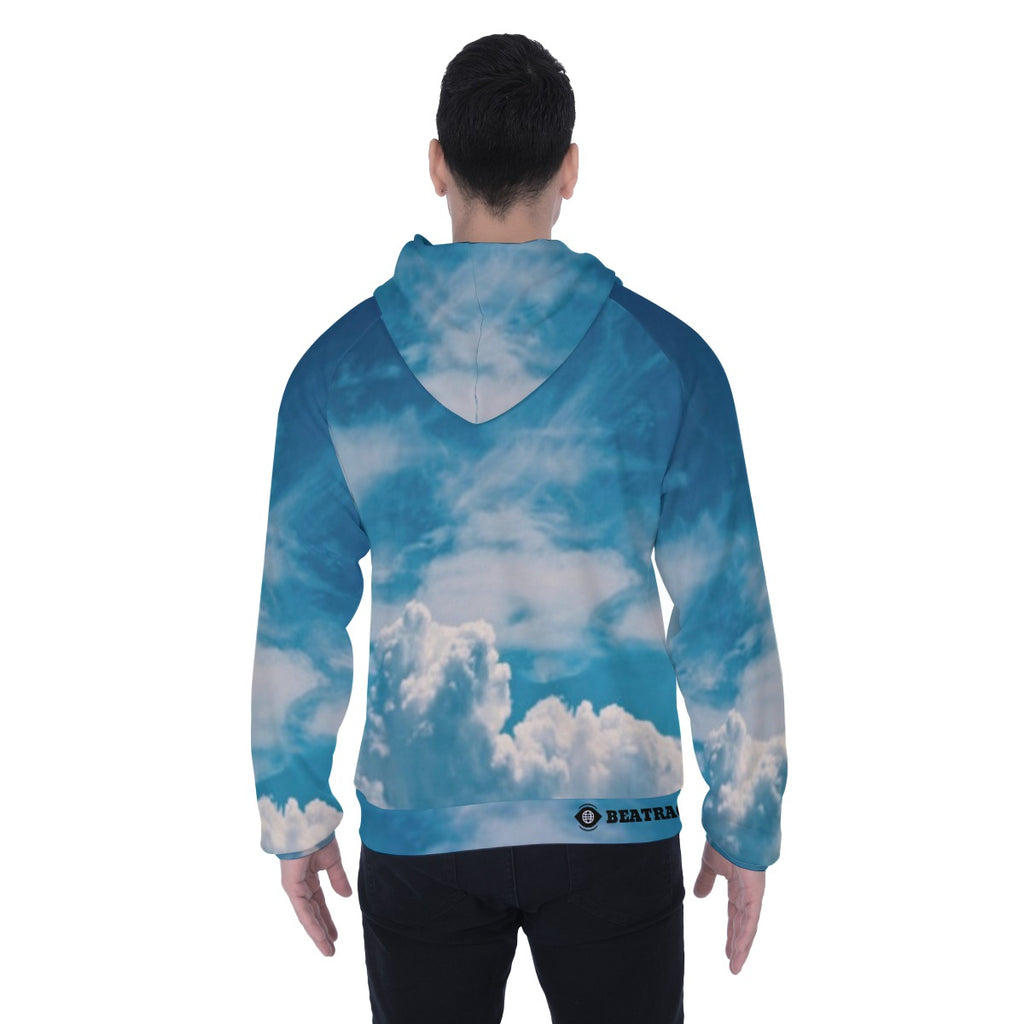 All-Over Print Men's Heavy Fleece Raglan Zip Up Hoodie With Pocket