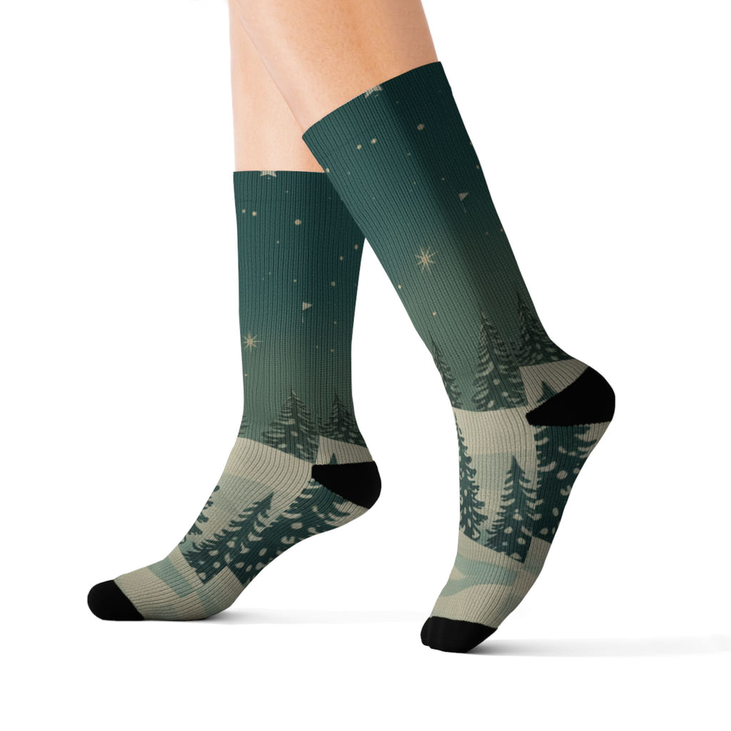 Winter Forest Sublimation Socks - Christmas Holiday Collection