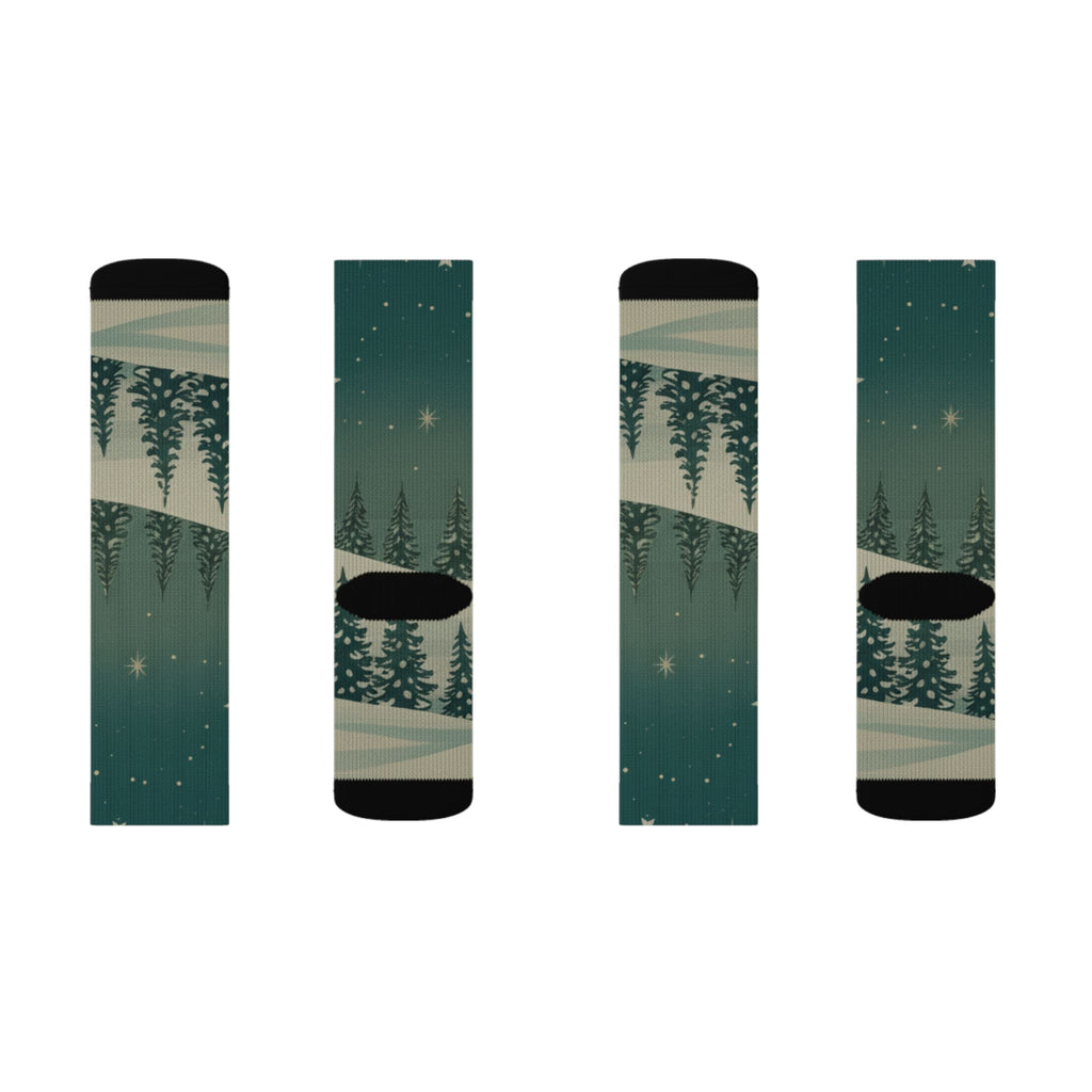 Winter Forest Sublimation Socks - Christmas Holiday Collection