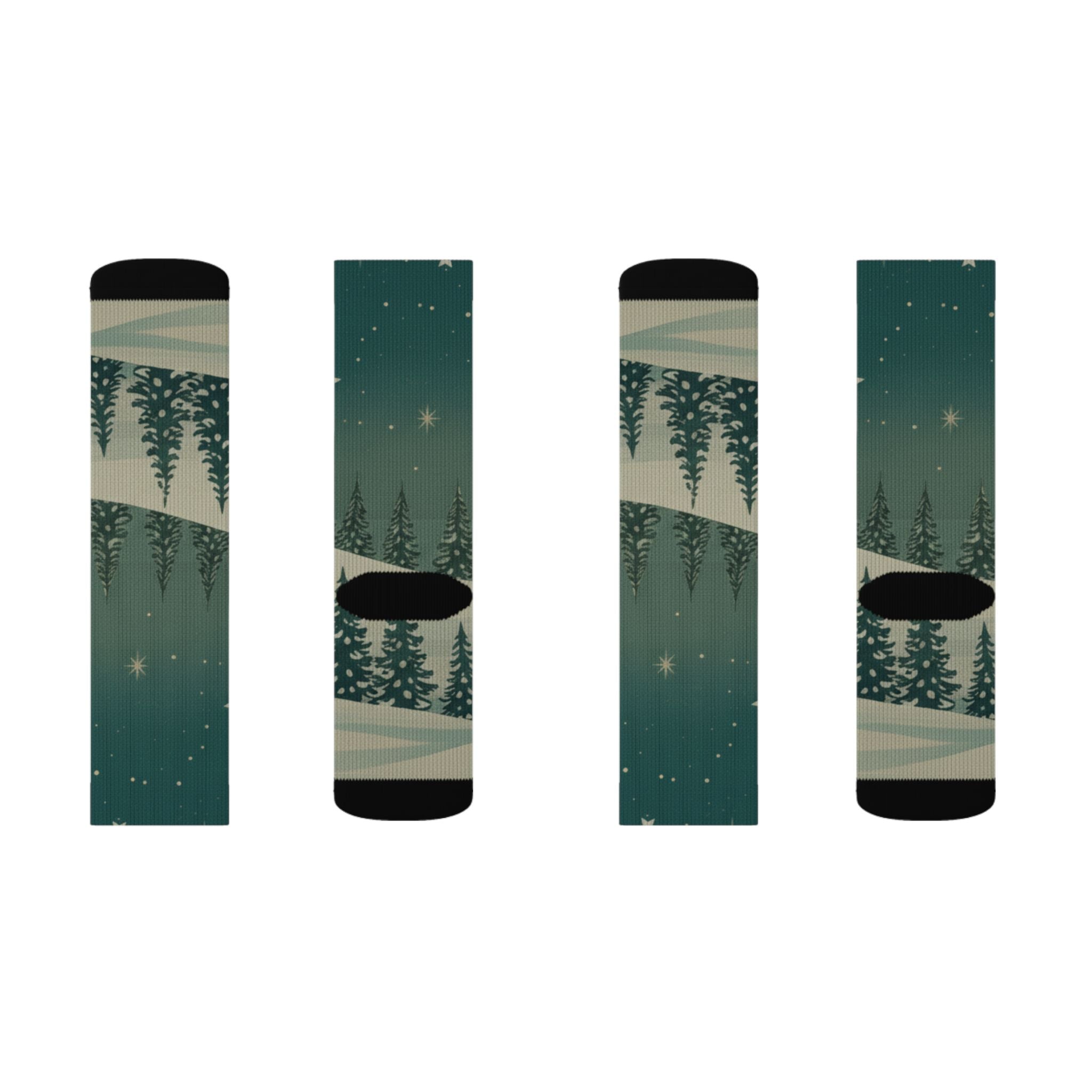 Winter Forest Sublimation Socks - Christmas Holiday Collection