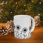 Ceramic Mug - Outlined Sunflower Signature Collection by Juli