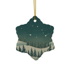 Winter Night Ceramic Ornament - Christmas Holiday Collection