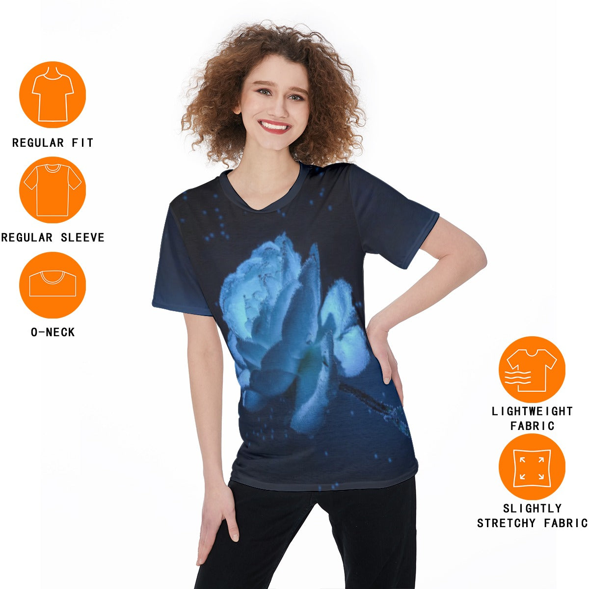 All-Over Print Women's O-Neck T-Shirt|180 GSM Jersey