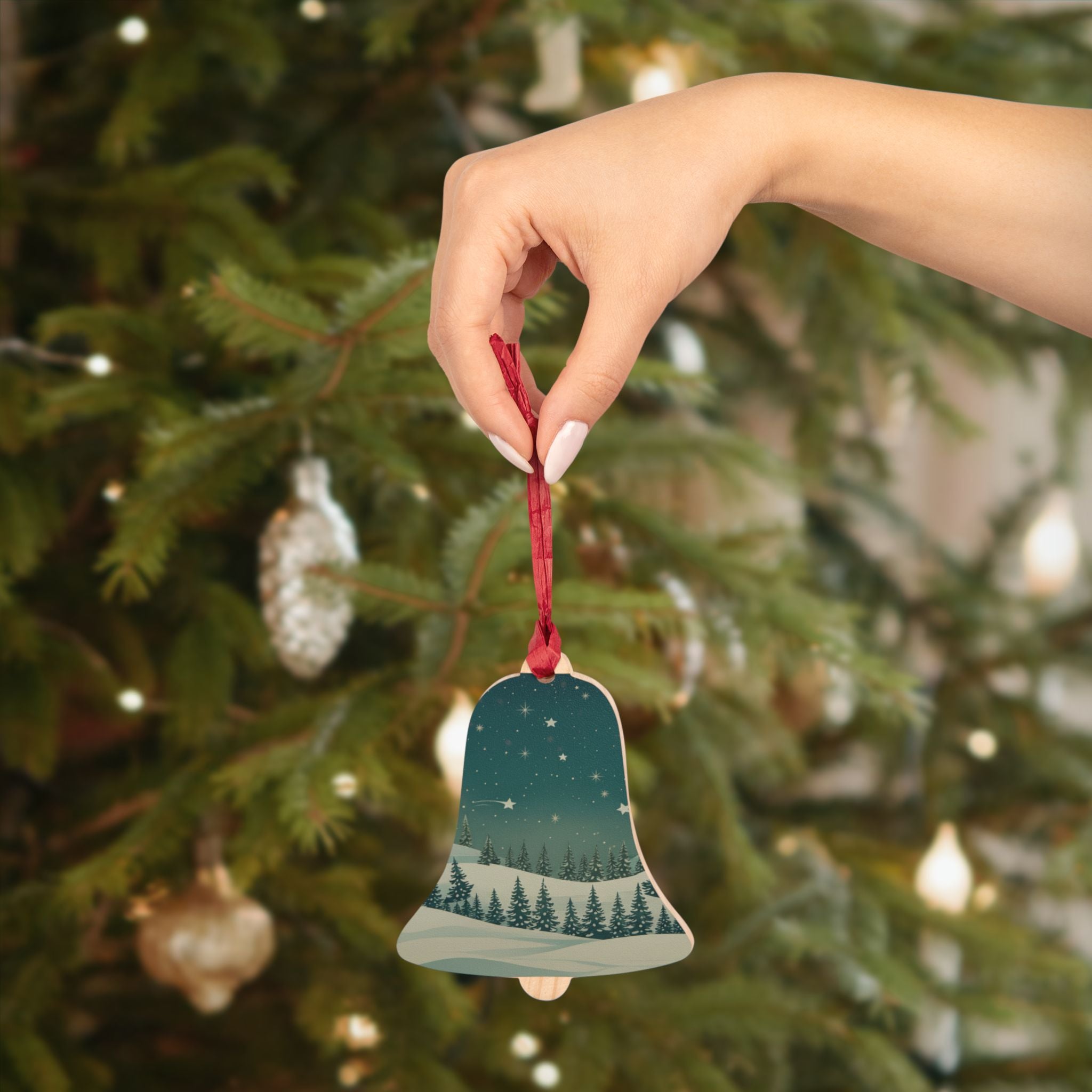 Bell Wood Ornament - Christmas Holiday Collection
