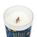 Frosted Glass Candle - Holiday Collection (Chanukah)