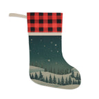 Plaid Cuff Winter Night Christmas Stocking - Christmas Holiday Collection