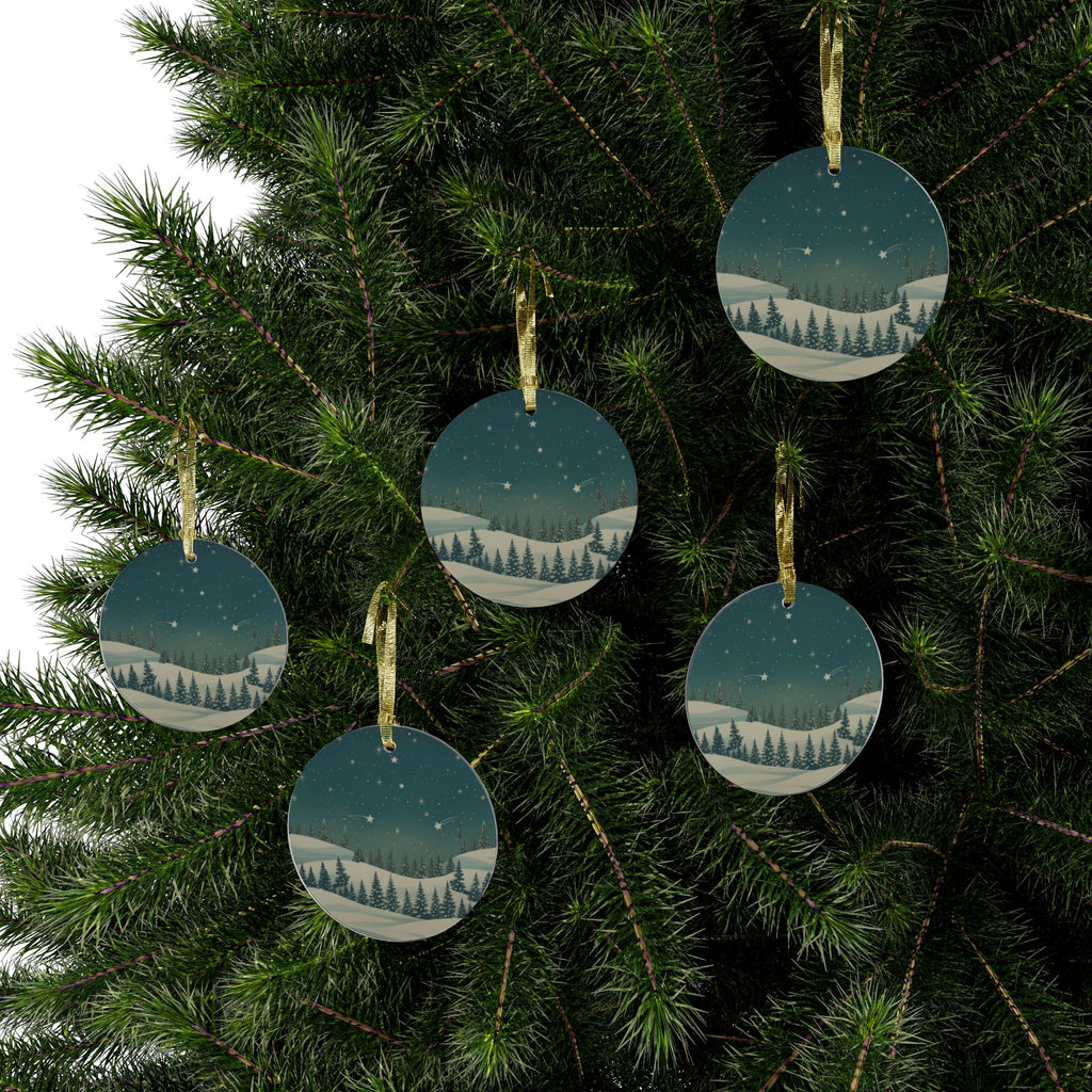 Winter Night Acrylic Ornament - Christmas Holiday Collection