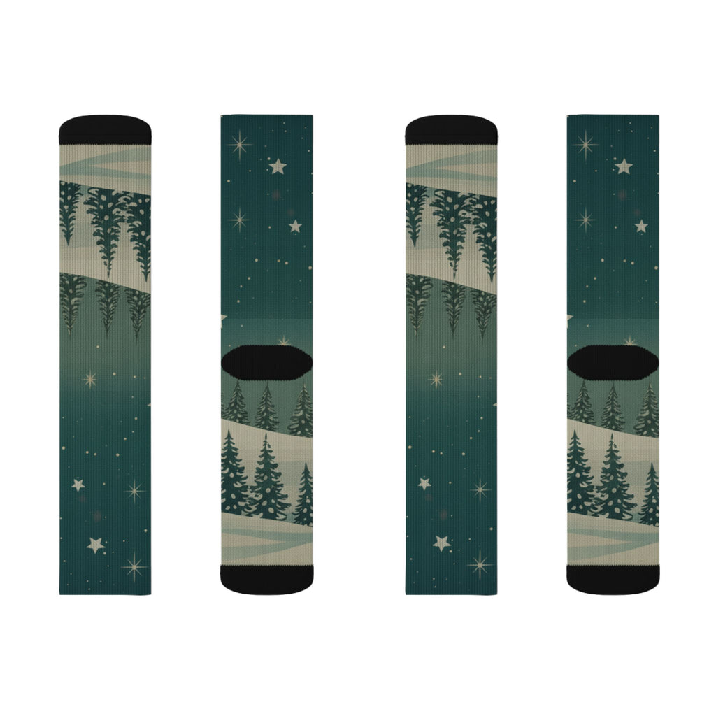 Winter Forest Sublimation Socks - Christmas Holiday Collection