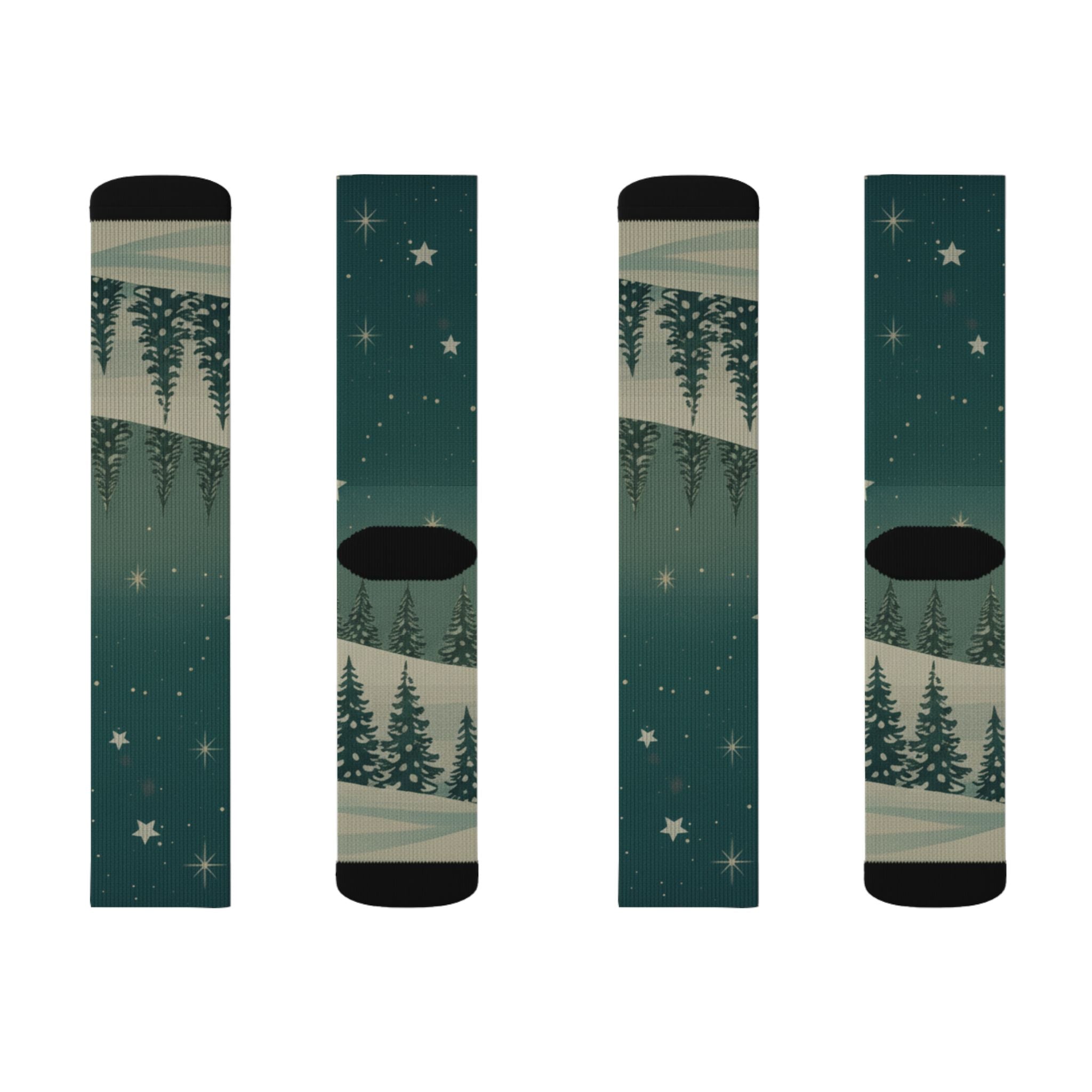 Winter Forest Sublimation Socks - Christmas Holiday Collection