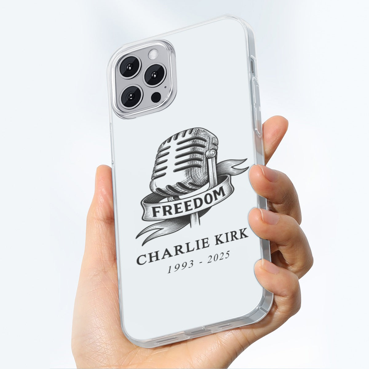 iPhone 14 15 Series Mobile Phone Case | TPU - Charlie Kirk Freedom Microphone Collection