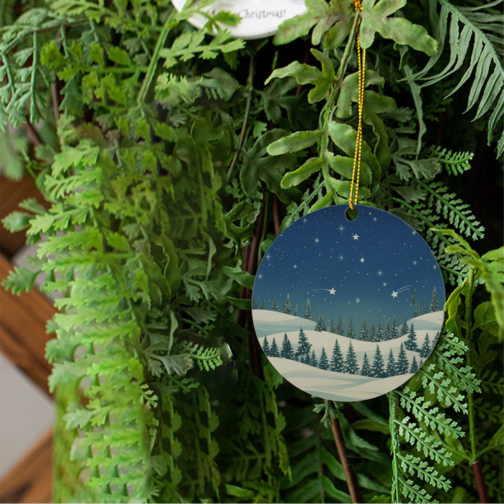Round Christmas Tree Decoration Ornaments | Wooden - Christmas Holiday Collection