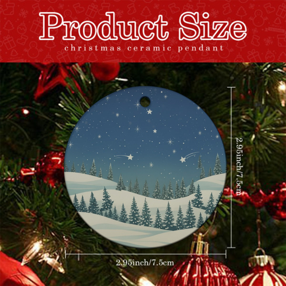 Christmas Round Ornaments For The USA (6pcs - Christmas Holiday Collection