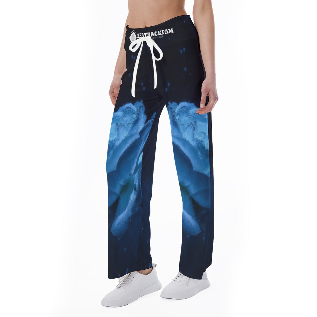All-Over Print Women's High-waisted Straight-leg Trousers
