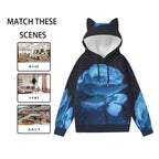 All-Over Print Women’s Hoodie With Decorative Ears