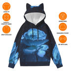 All-Over Print Women’s Hoodie With Decorative Ears