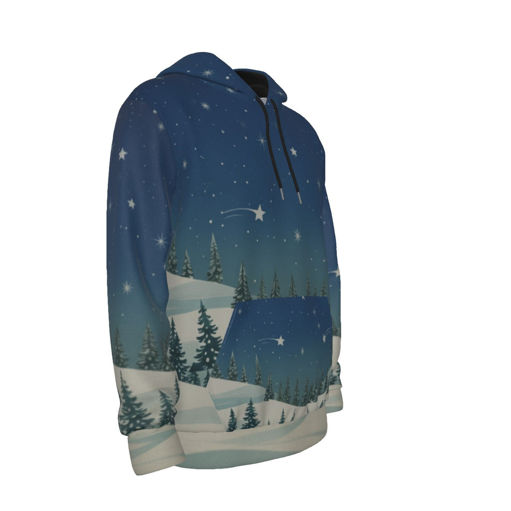 All-Over Print Men's Thicken Pullover Hoodie - Christmas Holiday Collection