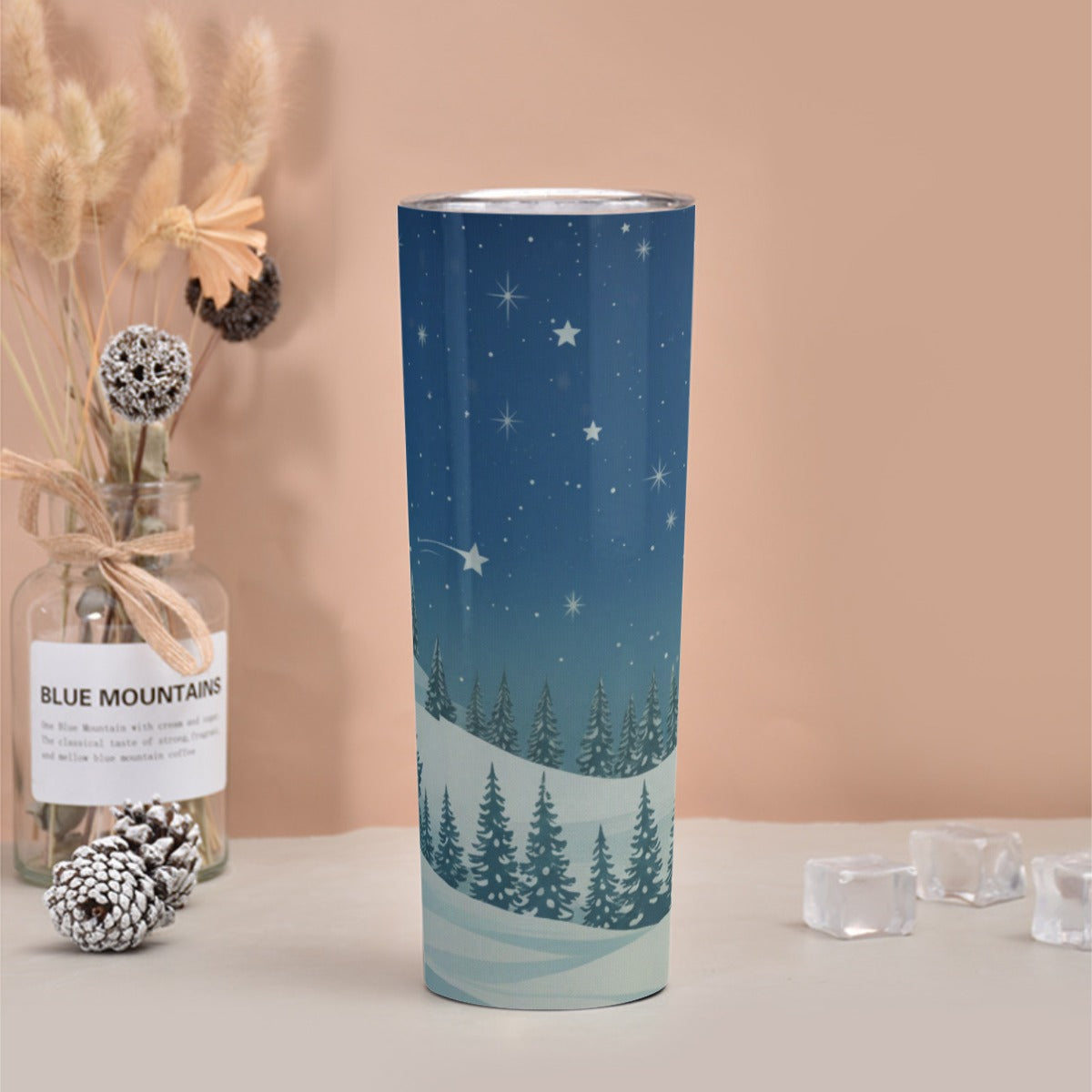 Skinny Tumbler Stainless Steel with Lids 30OZ - Christmas Holiday Collection