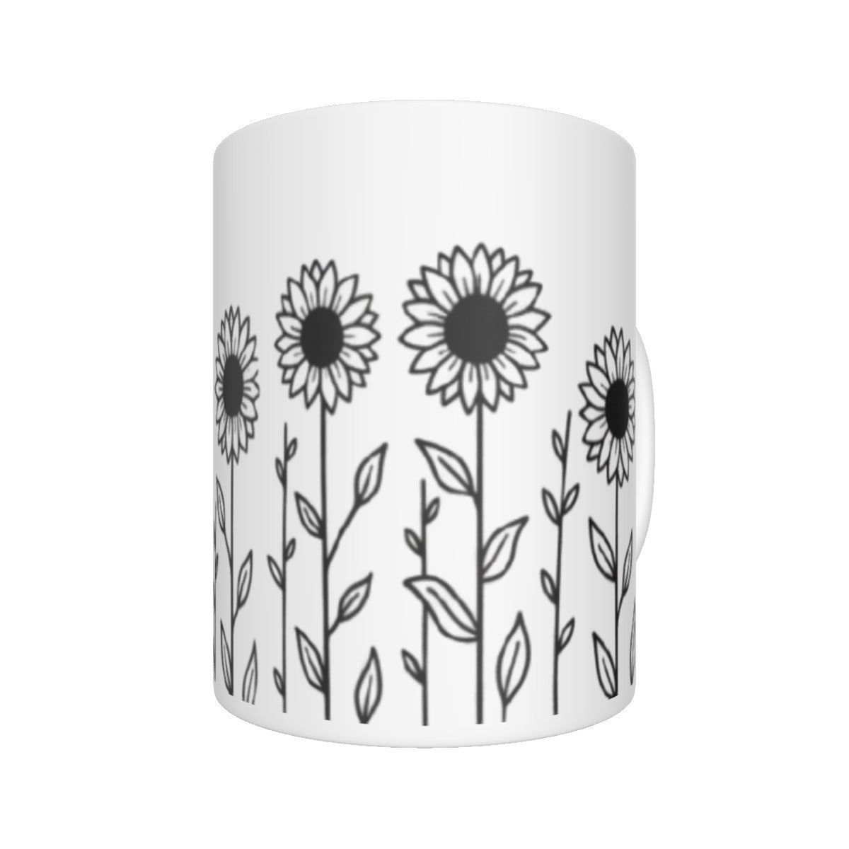 All-over print mug - Outlined Sunflower Signature Collection by Juli