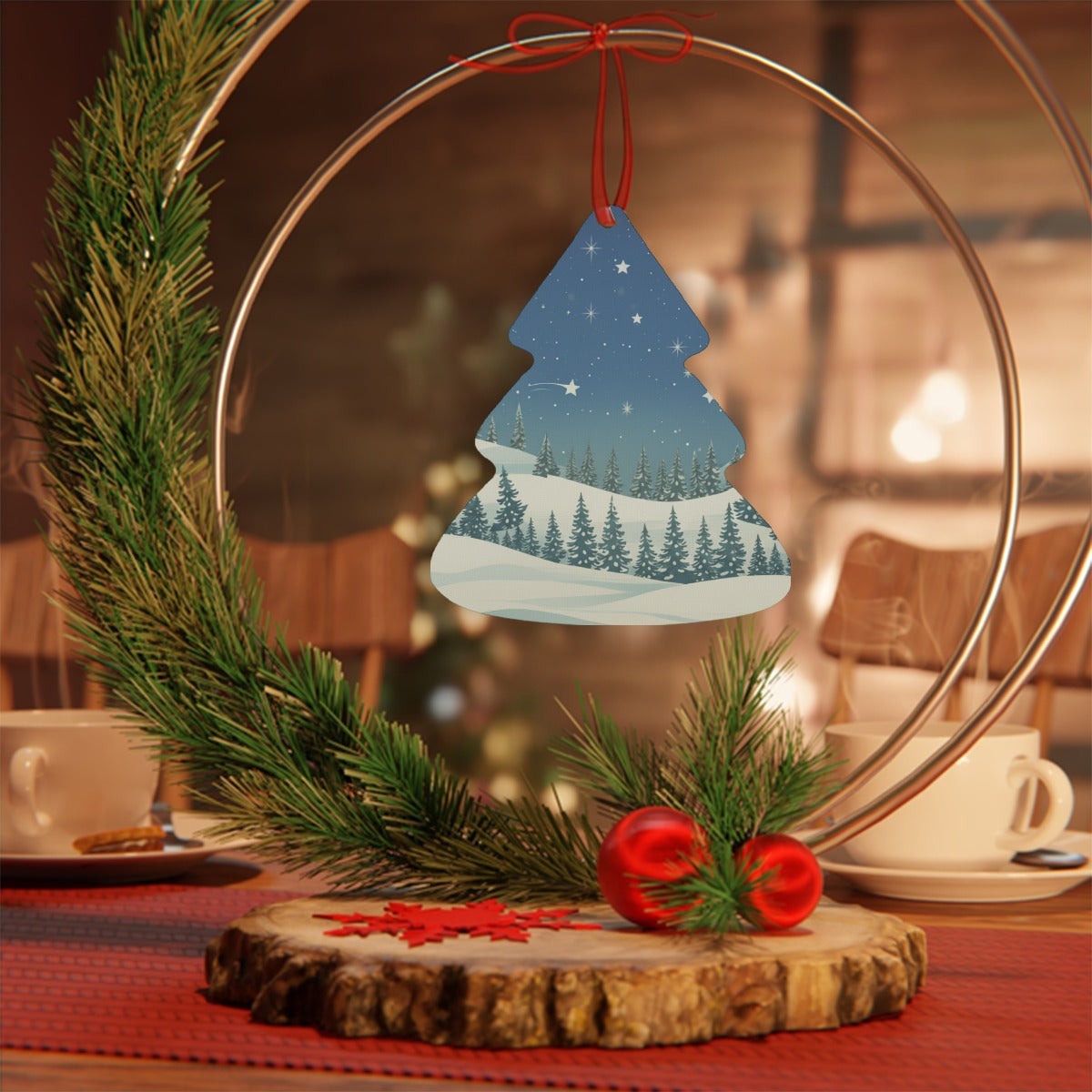 Christmas Tree Shaped Aluminum Pendant - Christmas Holiday Collection