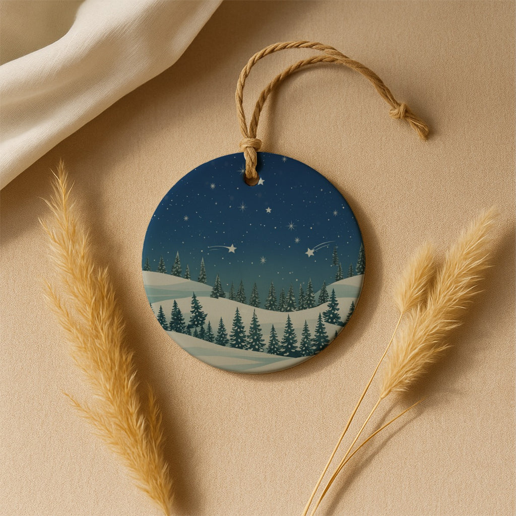 Round Christmas Ceramic Decoration Ornaments - Christmas Holiday Collection