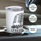 Custom 20OZ Tumbler With Sliding Lid For The USA - Charlie Kirk Freedom Microphone Collection