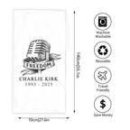 Adult Bath Towel Vertical Style For the USA - Charlie Kirk Freedom Microphone Collection