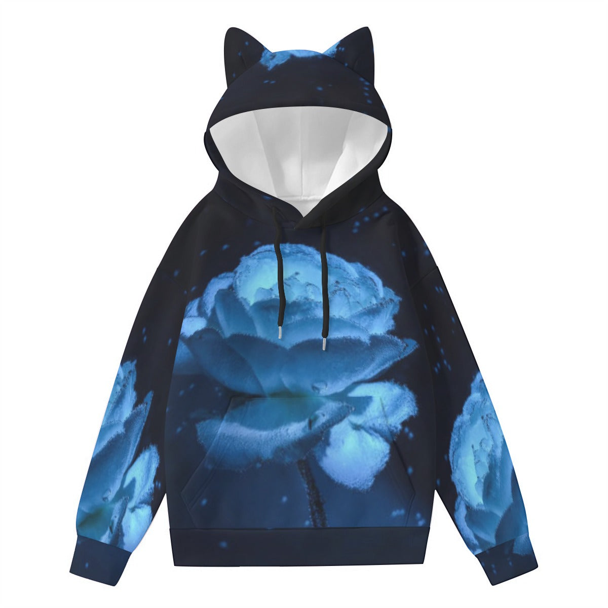 All-Over Print Women’s Hoodie With Decorative Ears