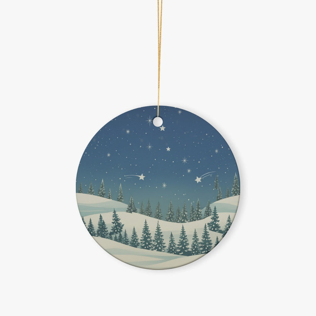 Round Christmas Ceramic Decoration Ornaments - Christmas Holiday Collection