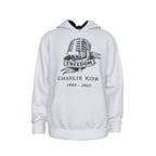 All-Over Print Men's Thicken Pullover Hoodie - Charlie Kirk Freedom Microphone Collection