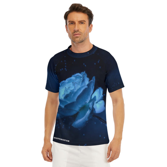 All-Over Print Men's Tight Surf Clothing With Half Sleeves