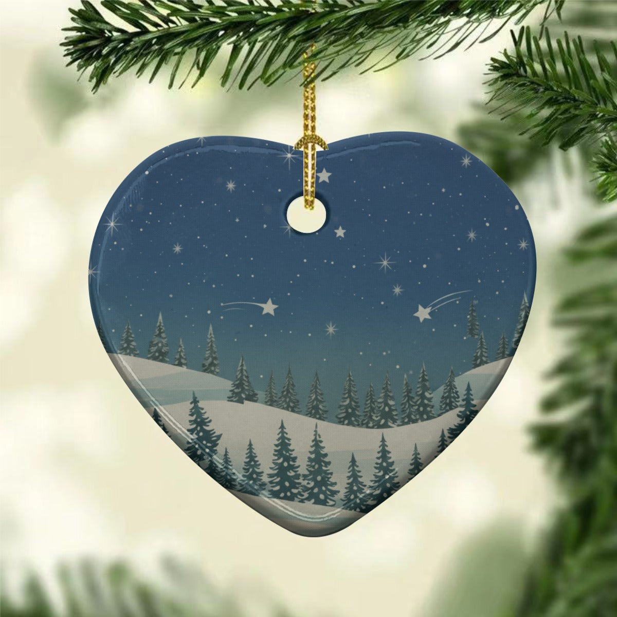 Heart Shaped Christmas Ceramic Decoration Ornaments - Christmas Holiday Collection