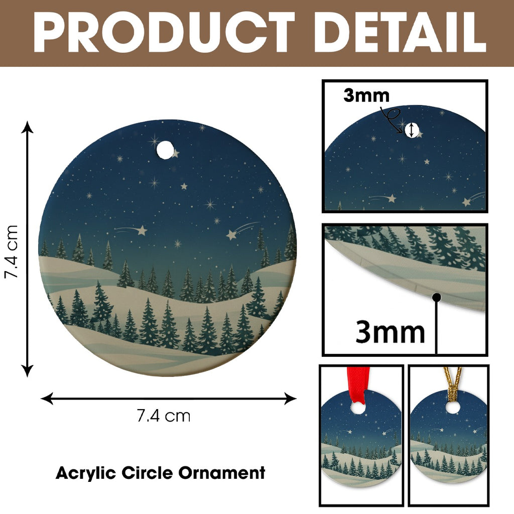 Round Christmas Ceramic Decoration Ornaments - Christmas Holiday Collection