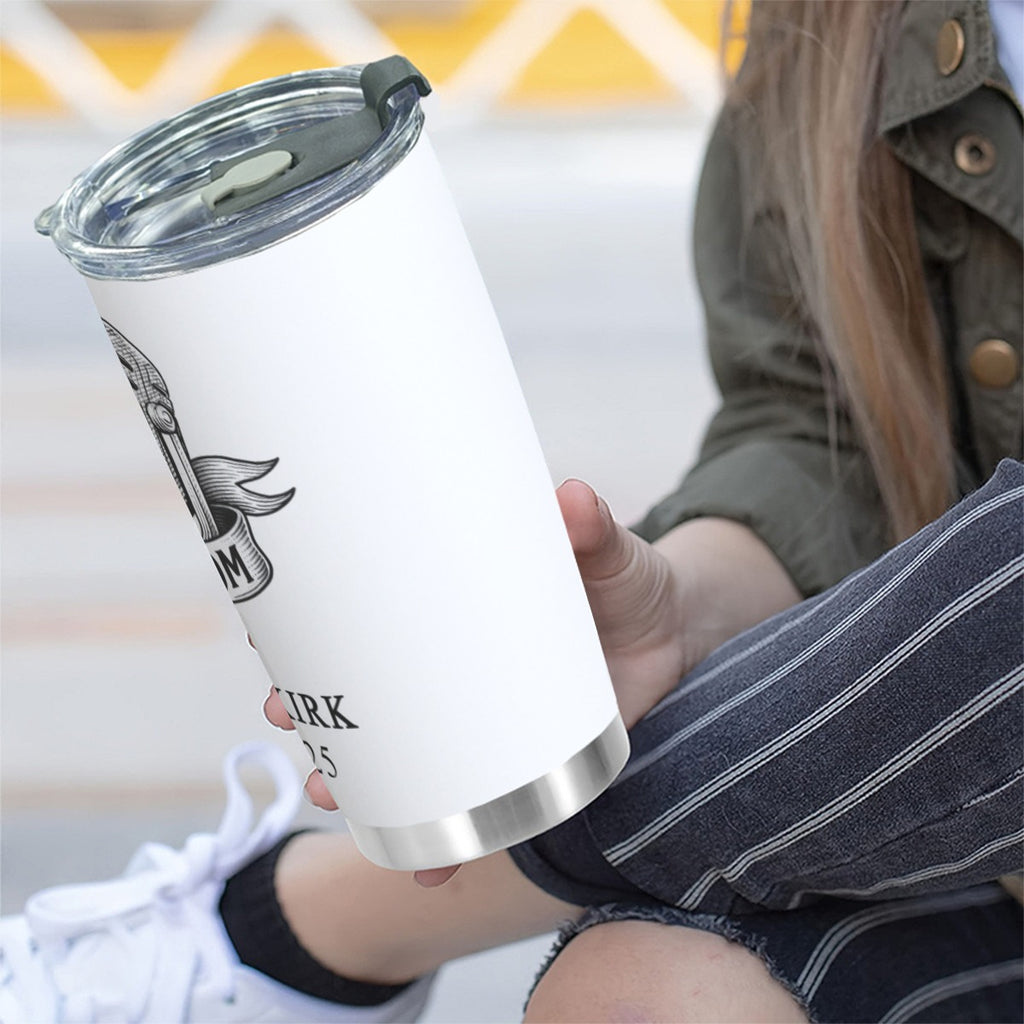 Custom 20OZ Tumbler With Sliding Lid For The USA - Charlie Kirk Freedom Microphone Collection