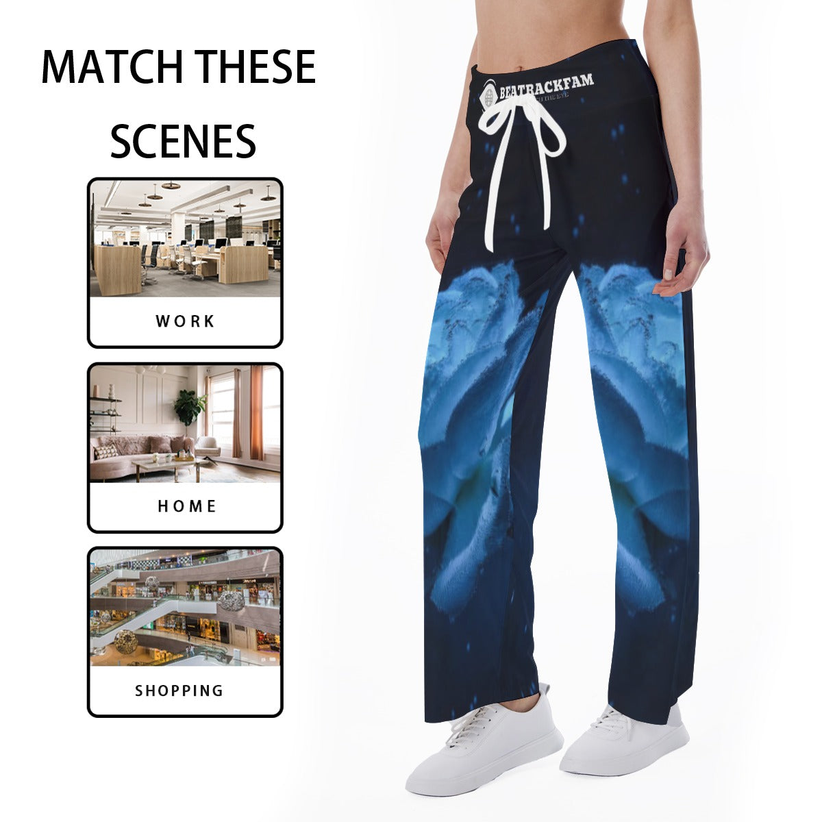 All-Over Print Women's High-waisted Straight-leg Trousers