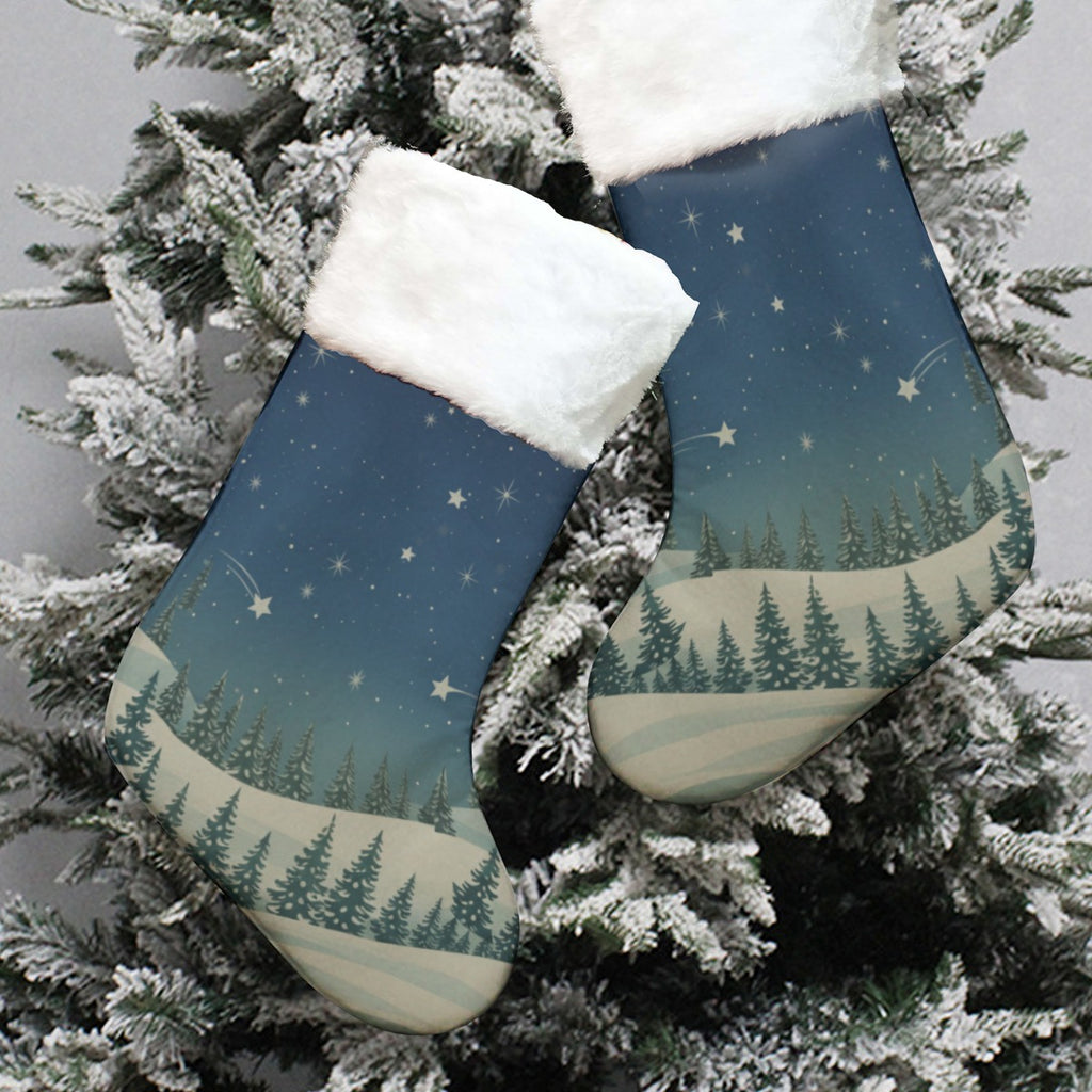 All-Over Print Christmas Socks With Plush Cuff - Christmas Holiday Collection