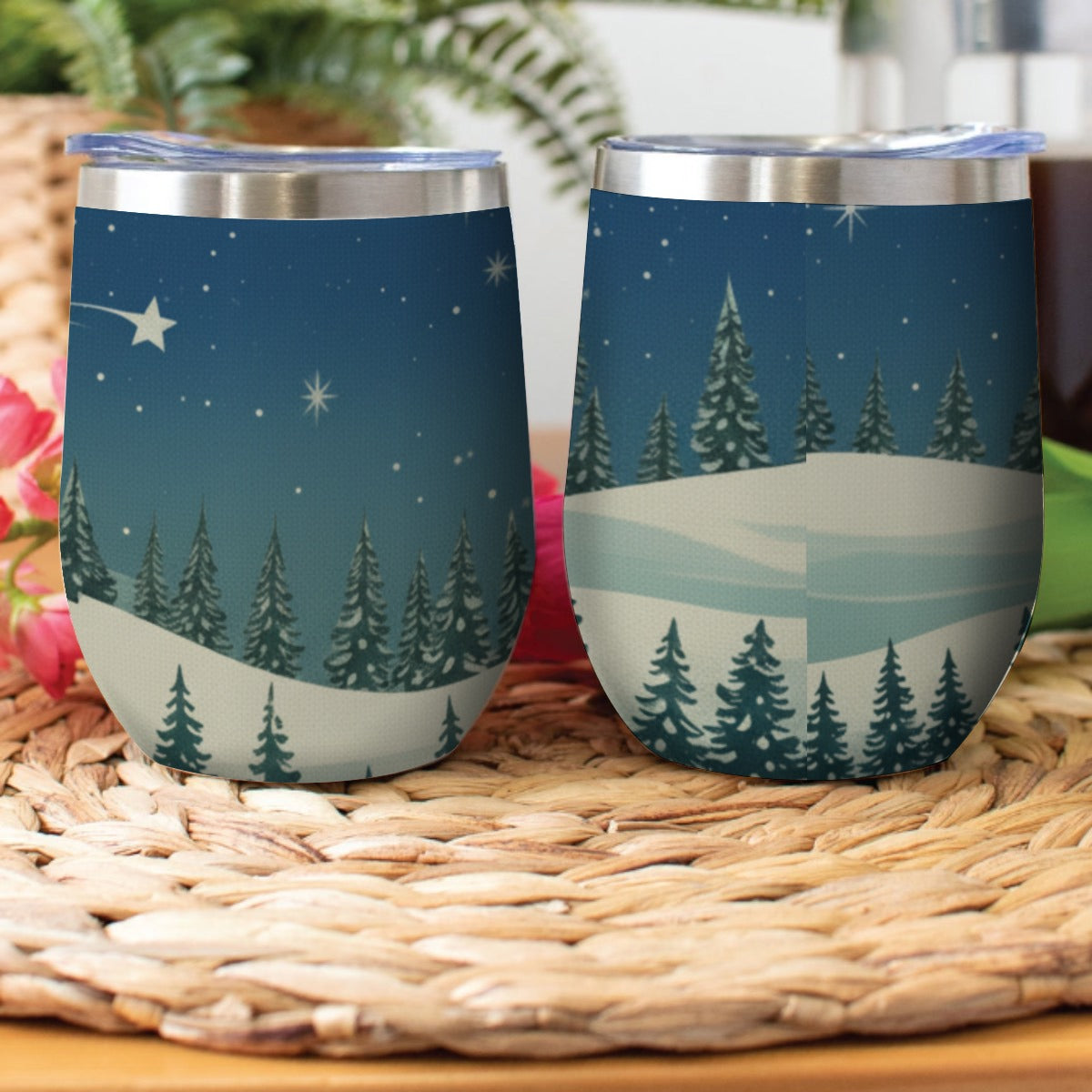 Stainless Steel Cup Wine Tumbler - Christmas Holiday Collection