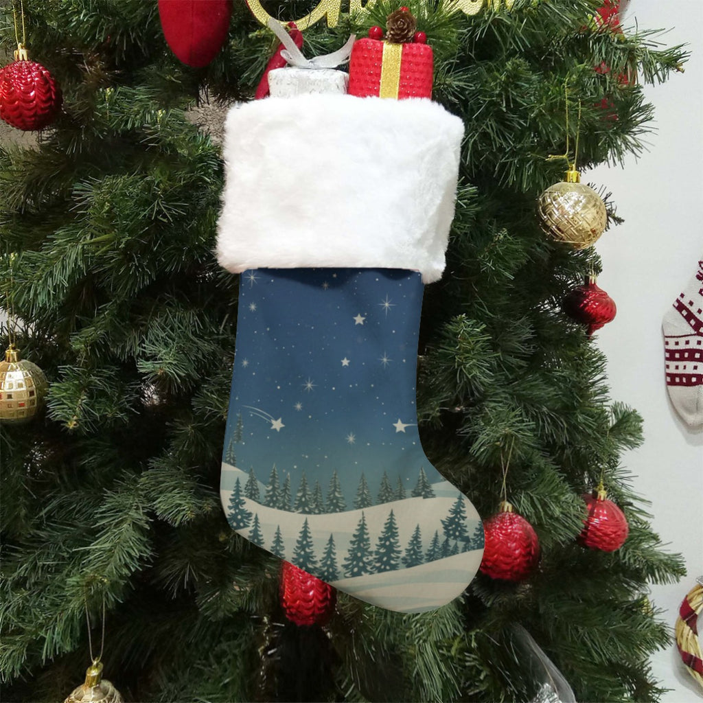 All-Over Print Christmas Socks With Plush Cuff - Christmas Holiday Collection