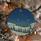 Round Christmas Ceramic Decoration Ornaments - Christmas Holiday Collection