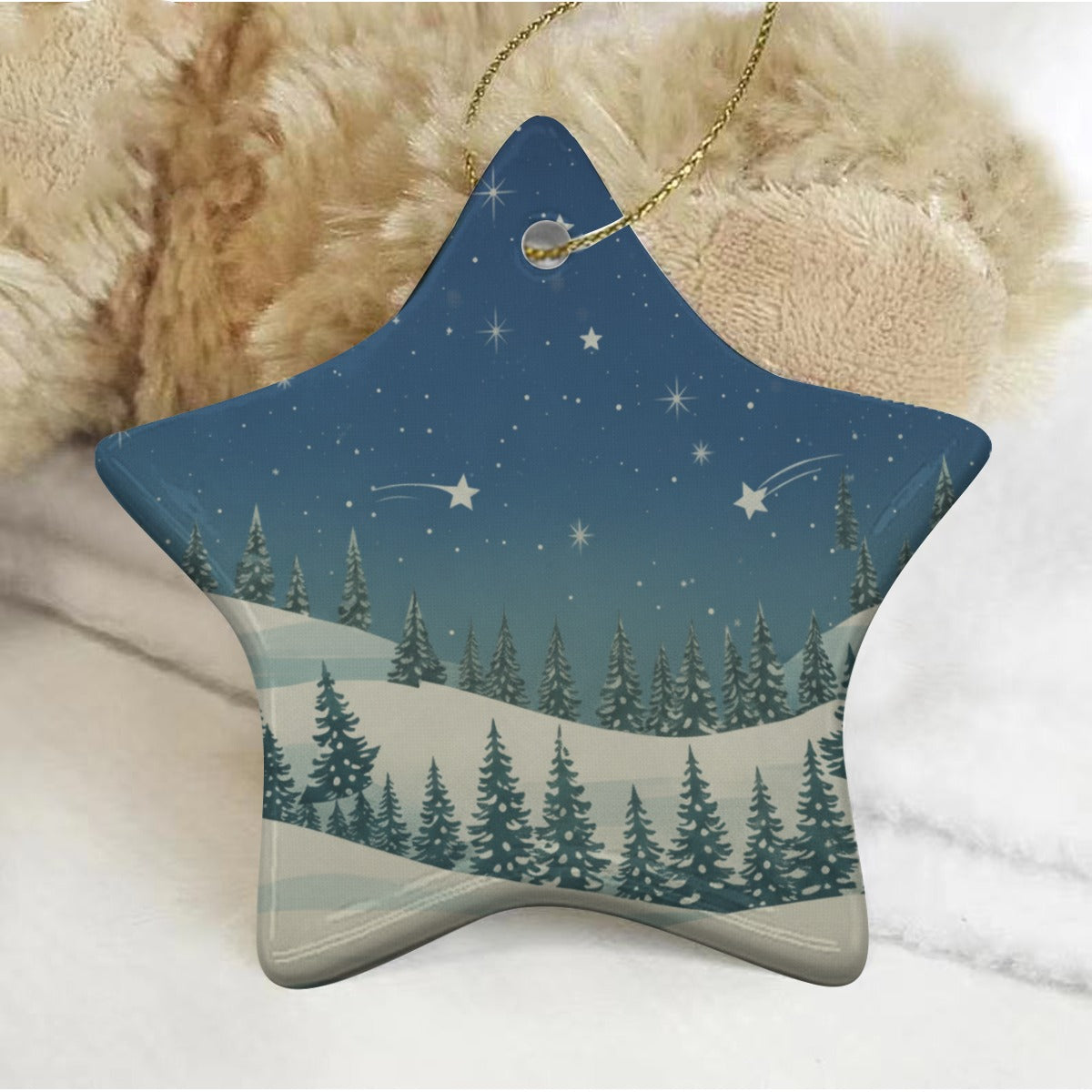 Pentagram Shape Christmas Ceramic Decoration Ornaments - Christmas Holiday Collection