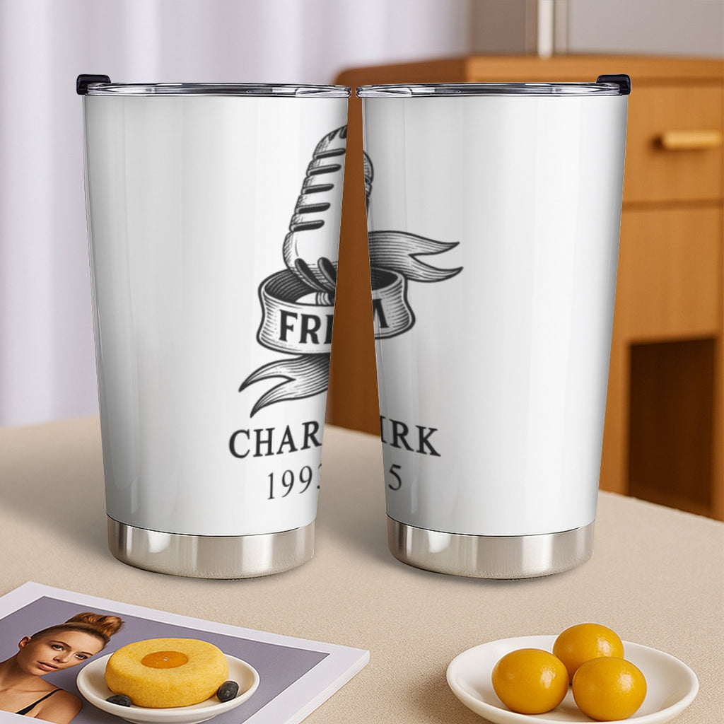 Custom 20OZ Tumbler With Sliding Lid For The USA - Charlie Kirk Freedom Microphone Collection
