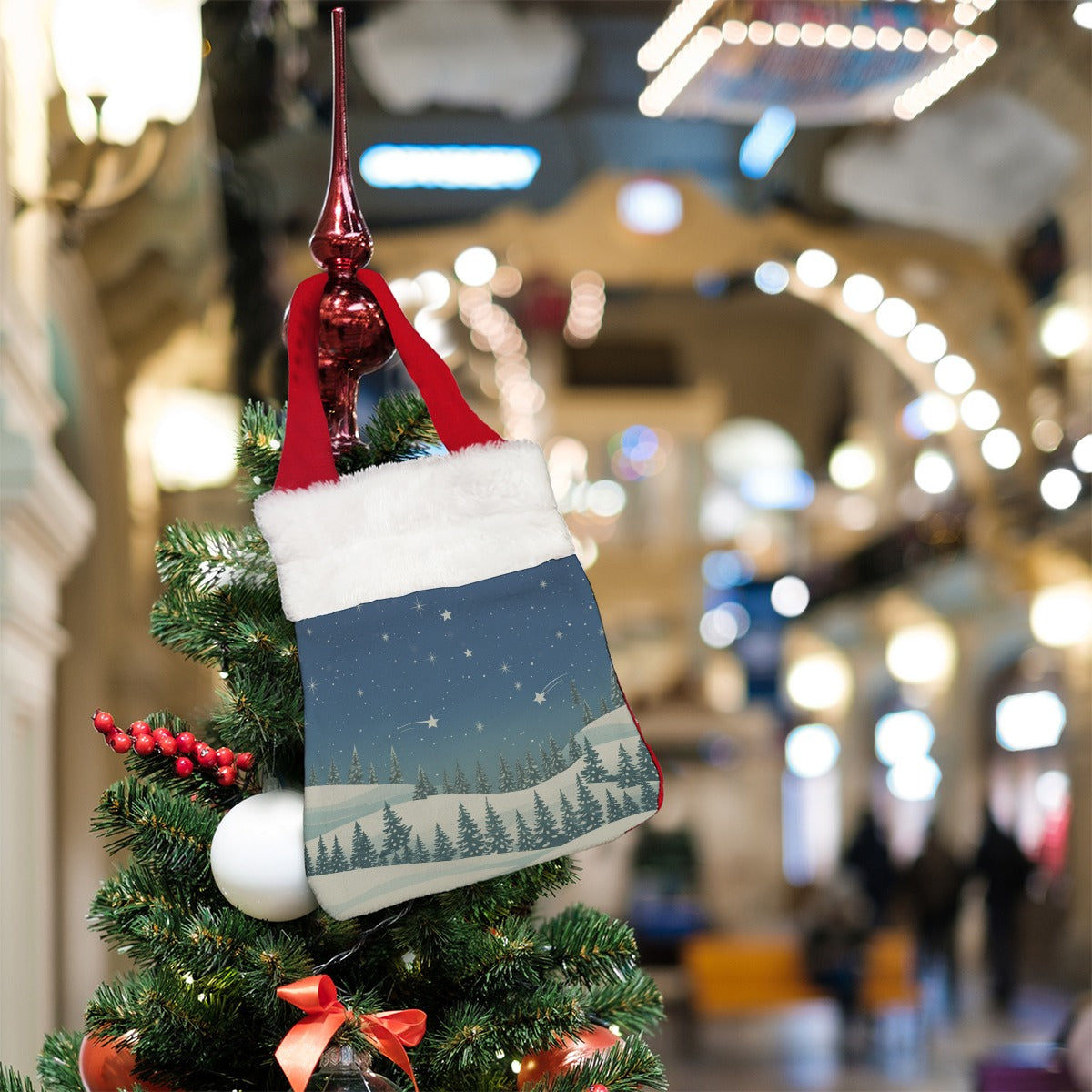 Single-Side Printing Christmas Reticule - Christmas Holiday Collection