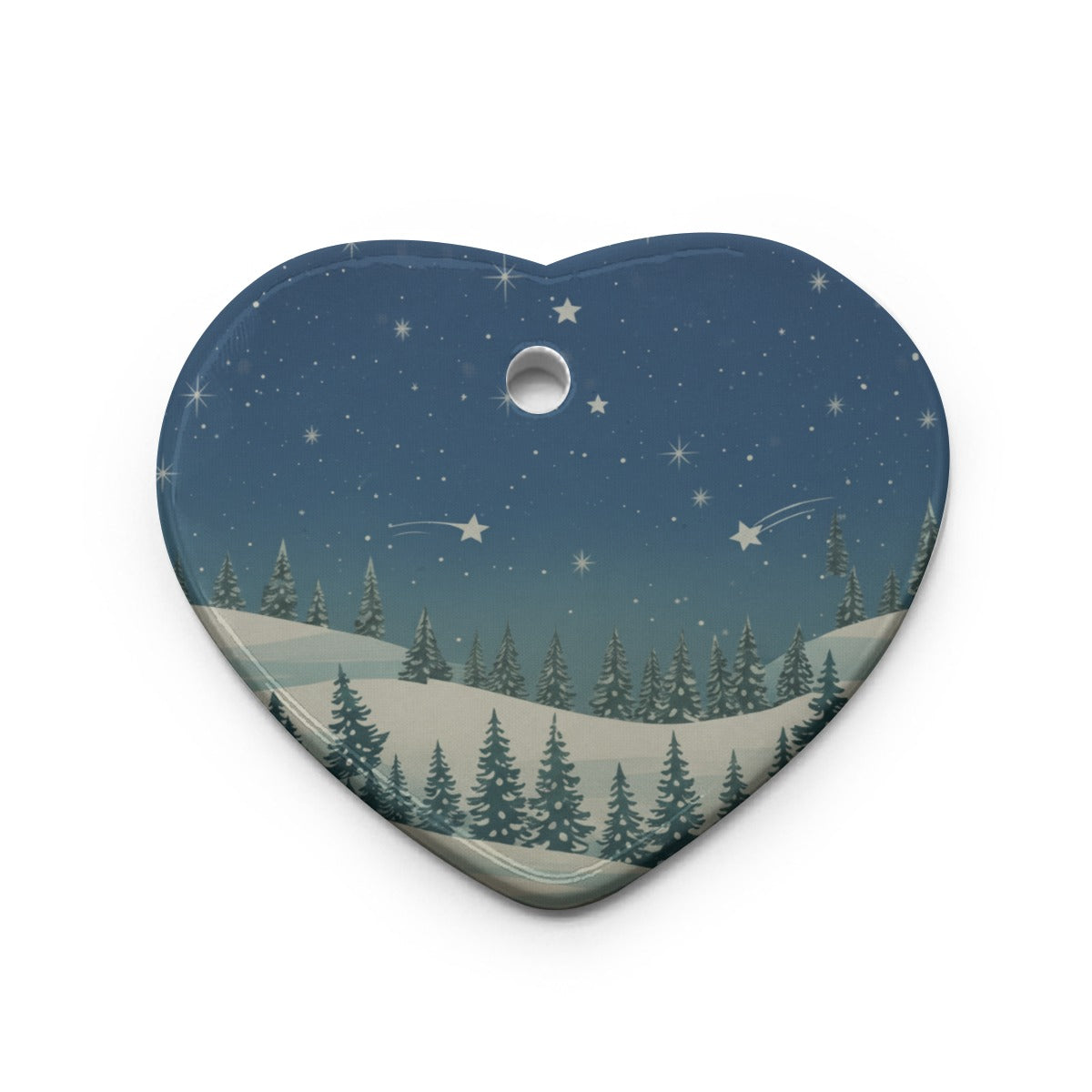 Heart Shaped Christmas Ceramic Decoration Ornaments - Christmas Holiday Collection