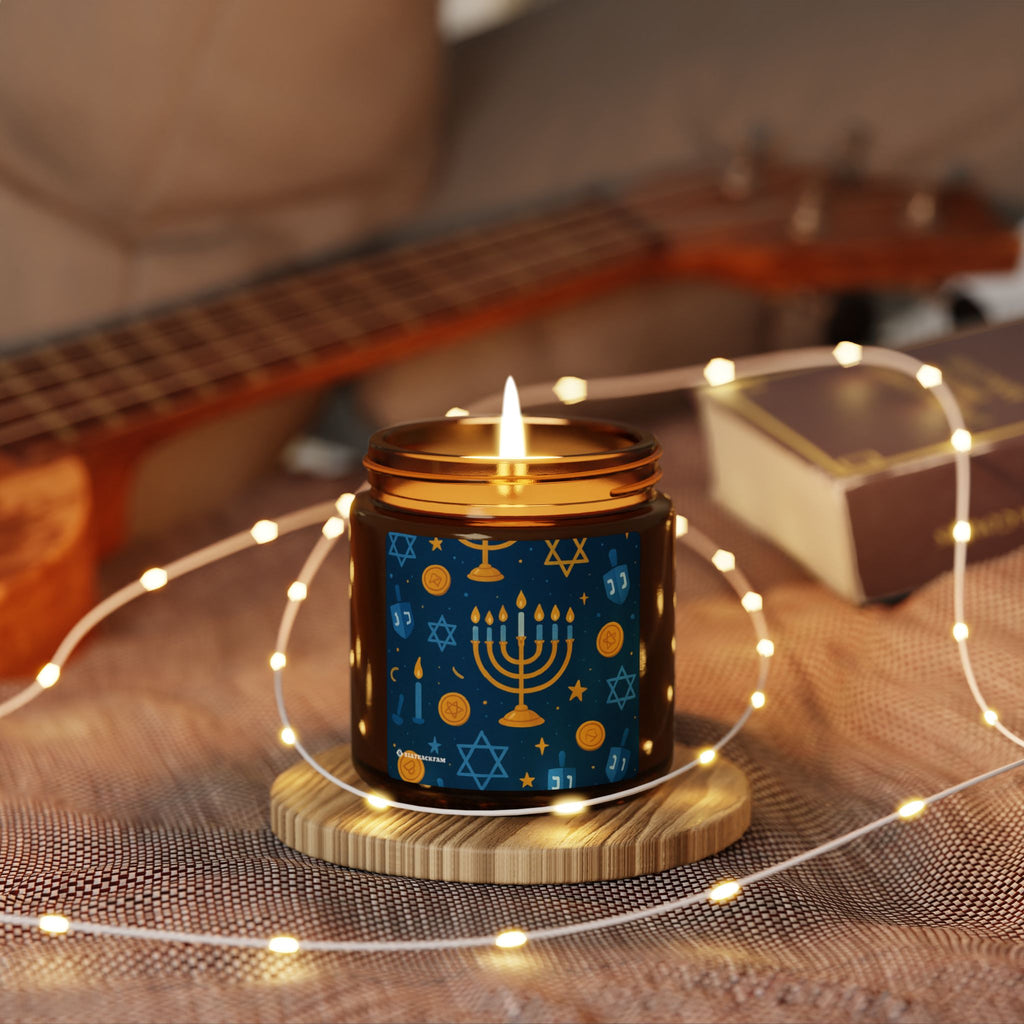Multi-Size Amber Scented Soy Candle - Holiday Collection (Chanukah)