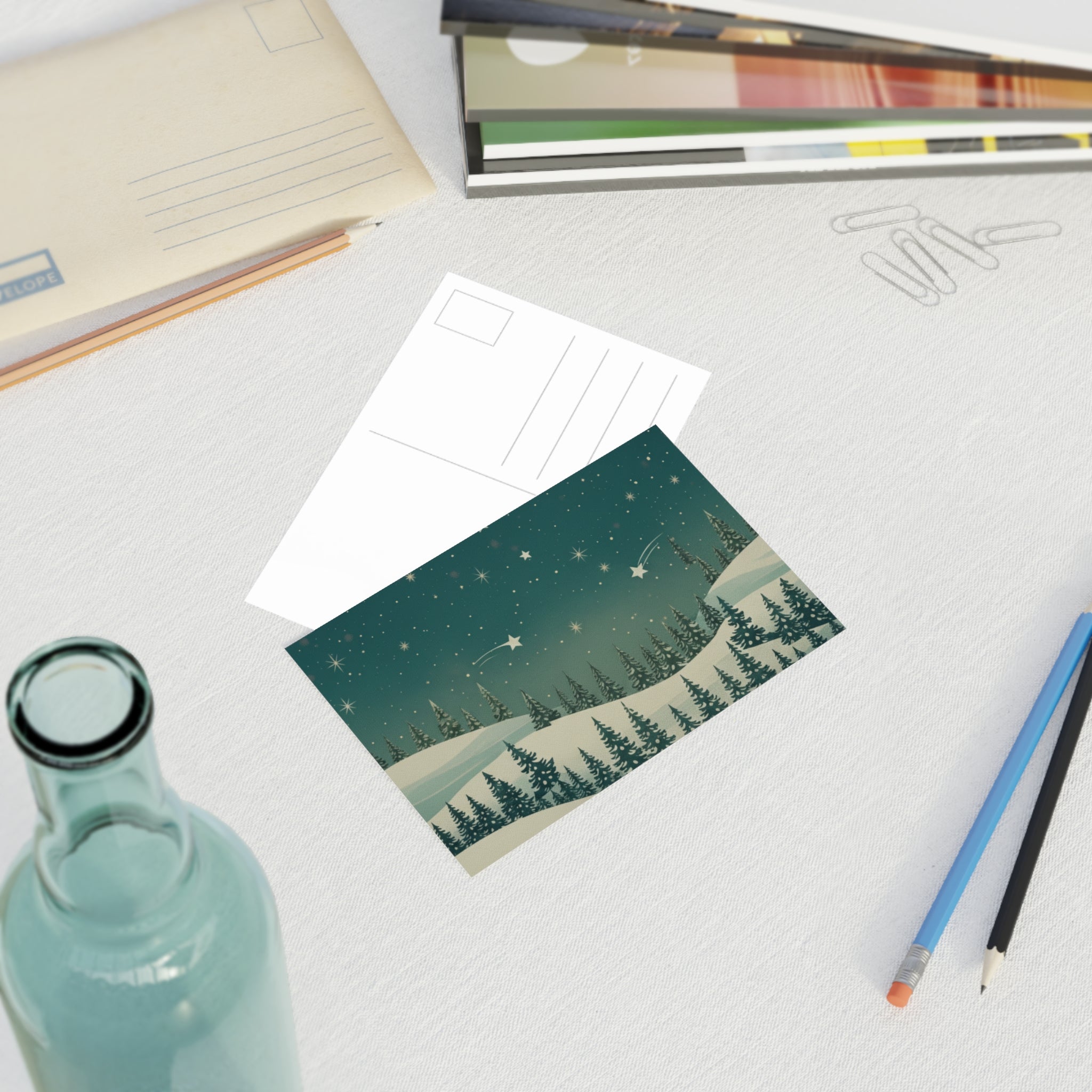 Winter Night Sky Postcards (10-Pack) - Christmas Holiday Collection