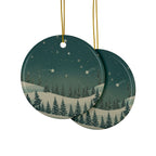 Winter Night Ceramic Ornament - Christmas Holiday Collection