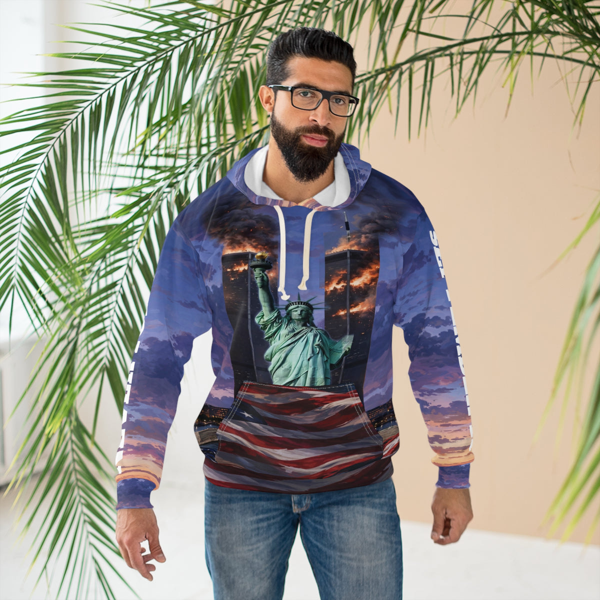 Never Forget Twin Towers w/ Flame Unisex Hoodie