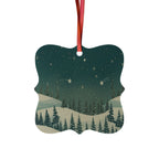 Snowy Pine Forest Aluminum Ornament - Christmas Holiday Collection