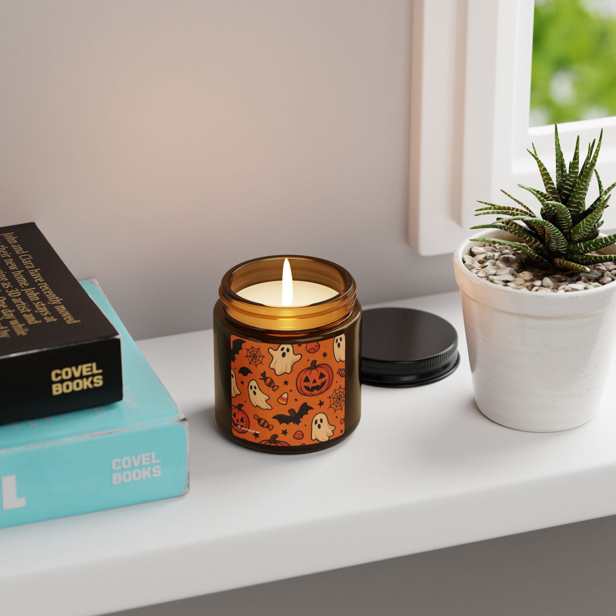 Multi-Size Amber Scented Soy Candle - Holiday Collection (Halloween)